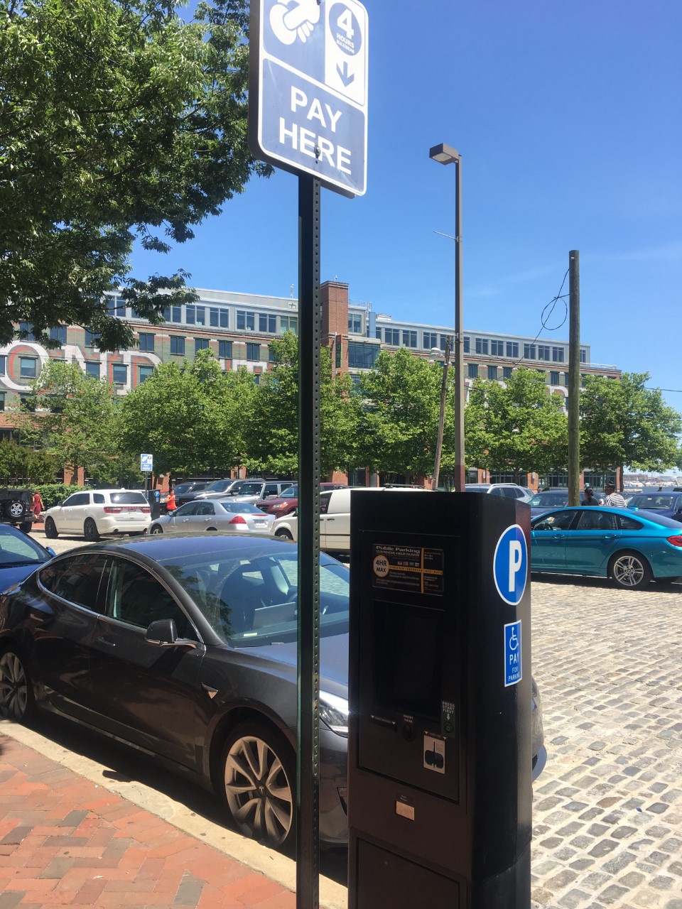fells point parking meter and cobblestone street
